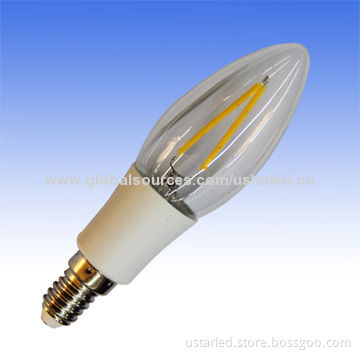 2W E12 LED bulbs, 220lm, CRI>80, CE and RoHS, equal to 20W halogen bulb, 360D, PC+glass, AC85-265V